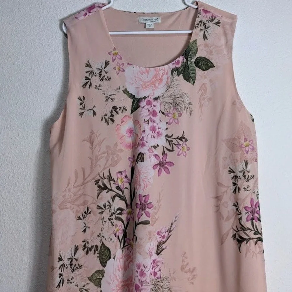 Water Creek Floral Dress Pink Sleeveless XL Womens Midi‎ Shift